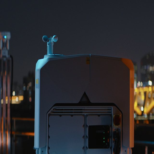 DJI Dock 4 automata drónállomás éjszaka